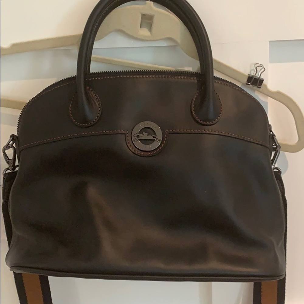 Rare Longchamp cross body small leather tote